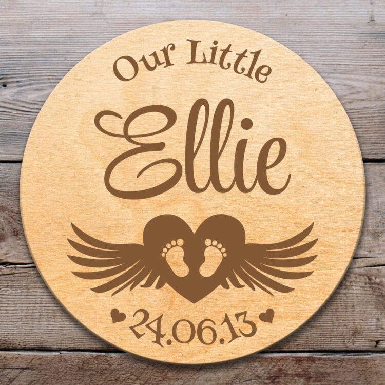 Angelic Baby - Personalized | Wooden Engraving