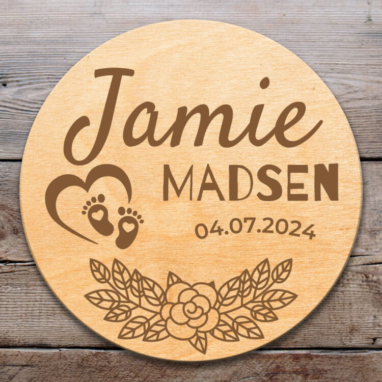 Blooming Steps of Love - Personalized | Wooden Engraving