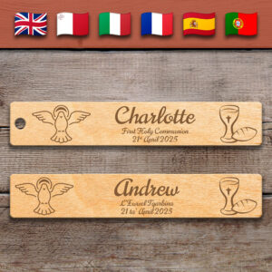 Holy Communion Blessing | Wooden Bookmark – Personalized – Multi-Language